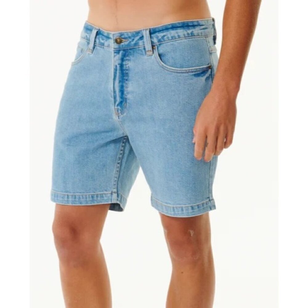 Classic Men's 30 Bermuda Denim Shorts Light Wash Cotton Blend For Men